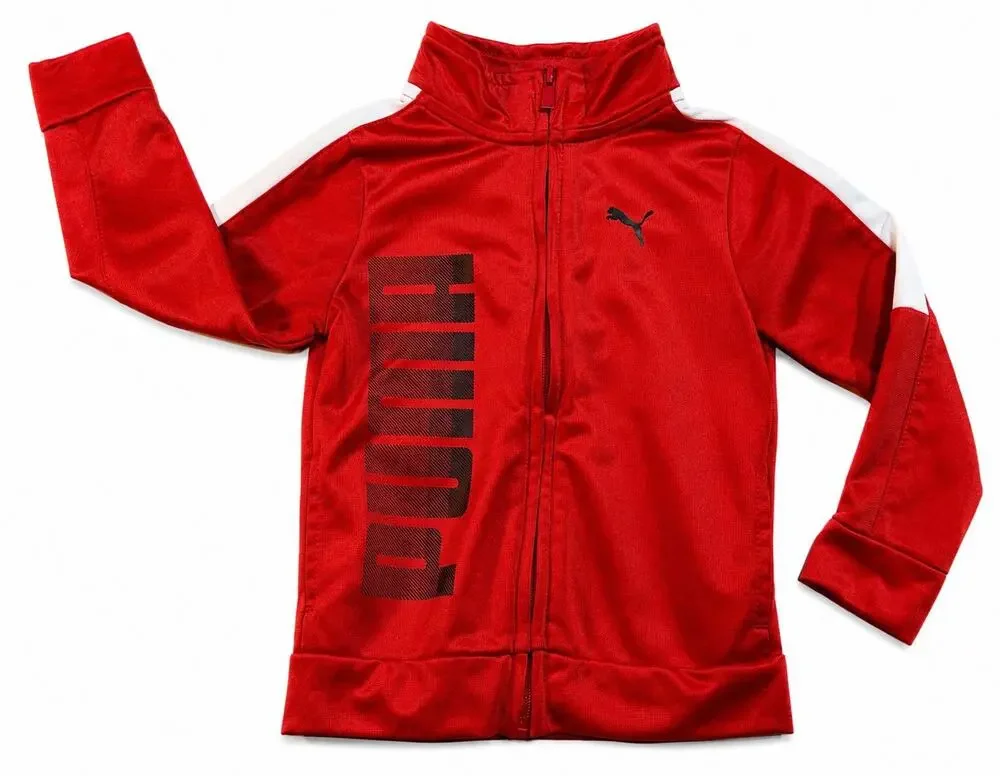 Puma Toddler Boys Red Full Zip Track Jacket Size 2T Athletic Zip Up